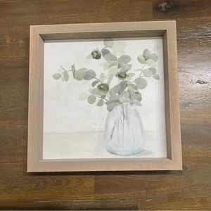 Floral / botanical wall decor 8in x 8in excellent condition